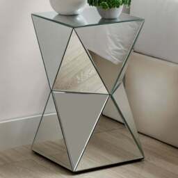 Furniturebox Georgia Silver Side Table - Size: 30.5 x 30.5 x 51.5cm - Wilko - thumbnail 1