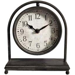 Acacia Home Black Frame Table Clock 20cm - Size: 20 x 17 x 7cm - Wilko