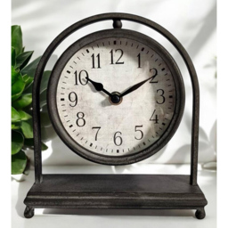 Acacia Home Black Frame Table Clock 20cm - Size: 20 x 17 x 7cm - Wilko - thumbnail 3