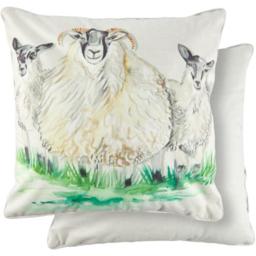 Serene Animal Watercolour Printed Sheep Cushion Cover 43 x 43cm - Grey - Wilko - thumbnail 1