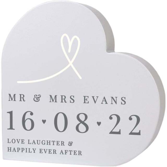 Personalised Memento Personalised Free Text Free Standing Heart Ornament - Size: 1.5 x 1.5 x 0.3cm - Grey - Wilko - image 1