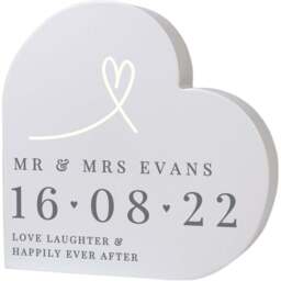 Personalised Memento Personalised Free Text Free Standing Heart Ornament - Size: 1.5 x 1.5 x 0.3cm - Grey - Wilko - thumbnail 1