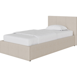 GFW Single Natural Hopsack Fabric End Lift Ottoman Bed with Bonnell Mattress - Cream - Wilko - thumbnail 4