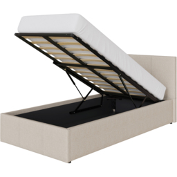 GFW Single Natural Hopsack Fabric End Lift Ottoman Bed with Bonnell Mattress - Cream - Wilko - thumbnail 5