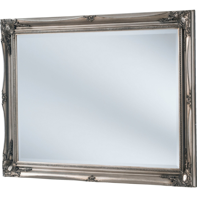 Yearn Silver French Style Carved Bevelled Mirror 116 x 90cm - Wilko - image 1