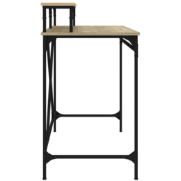vidaXL Single Shelf Industrial Style Computer Desk Brown - Size: 90 x 100 x 50cm - Wilko - thumbnail 6