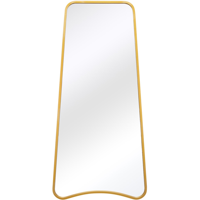 MirrorOutlet The Coartans Gold Metal Trapezoid Outdoor Garden Wall Mirror 180 x 85cm - Size: 180 x 85 x 3cm - Wilko - image 1