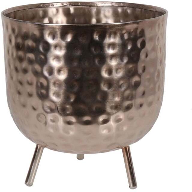 Gold Hammered Indoor Planter 26cm - Wilko - image 1