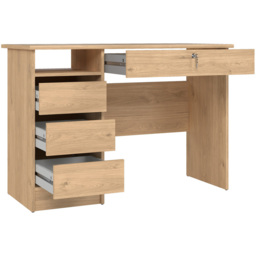 Florence Function Plus 4 Drawer Desk Jackson Hickory Oak - Size: 48 x 109 x 75cm - Brown - Furniture to Go - Wilko - thumbnail 7