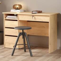 Florence Function Plus 4 Drawer Desk Jackson Hickory Oak - Size: 48 x 109 x 75cm - Brown - Furniture to Go - Wilko
