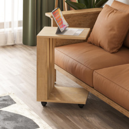Decortie Edi Oak C Sofa Table - Size: 60.0  x 37.0  x 45.0 cm - Cream - Wilko - thumbnail 6