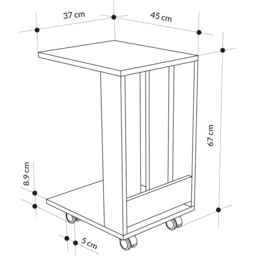 Decortie Edi Oak C Sofa Table - Size: 60.0  x 37.0  x 45.0 cm - Cream - Wilko - thumbnail 7