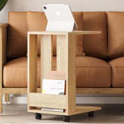 Decortie Edi Oak C Sofa Table - Size: 60.0  x 37.0  x 45.0 cm - Cream - Wilko