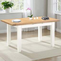 Seconique Windsor 8 Seater 120-150cm Extending Dining Table Ivory and Oak - Ivory/Oak - Wilko