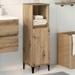 vidaXL Single Door Single Shelf Artisanal Oak Bathroom Cabinet - Size: 100 x 30 x 30cm - Brown - Wilko