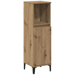 vidaXL Single Door Single Shelf Artisanal Oak Bathroom Cabinet - Size: 100 x 30 x 30cm - Brown - Wilko - thumbnail 3