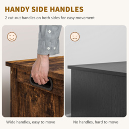 HOMCOM Rustic Brown Storage Chest and Bench - Size: 48 x 40 x 76cm - Wilko - thumbnail 7