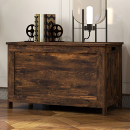 HOMCOM Rustic Brown Storage Chest and Bench - Size: 48 x 40 x 76cm - Wilko - thumbnail 1