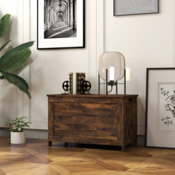 HOMCOM Rustic Brown Storage Chest and Bench - Size: 48 x 40 x 76cm - Wilko - thumbnail 5