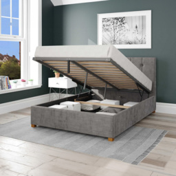 Aspire Hepburn Small Double Silver Firenze Velour Ottoman Bed - Aspire Beds - Wilko - thumbnail 3