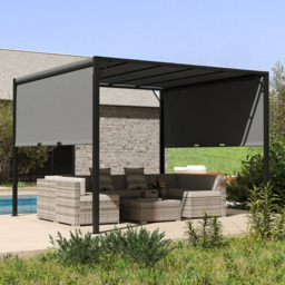 Outsunny 3 x 3m Grey Metal Pergola Gazebo - Wilko - thumbnail 7