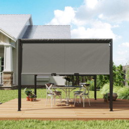 Outsunny 3 x 3m Grey Metal Pergola Gazebo - Wilko - thumbnail 5