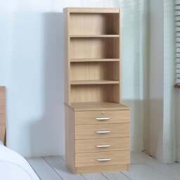 R White Cabinets 4 Drawer 4 Shelf Brown Chest of Drawers - Wilko - thumbnail 1