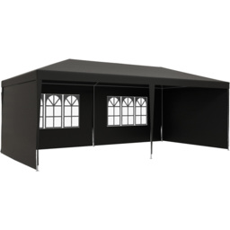 Outsunny 6 x 3m Dark Grey Party Tent with Windows and Side Panels - Size: 3 x 6m - Wilko - thumbnail 3