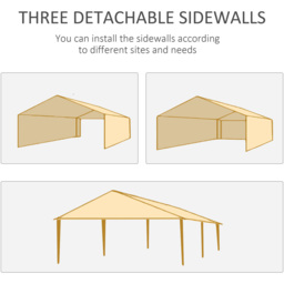 Outsunny 6 x 3m Dark Grey Party Tent with Windows and Side Panels - Size: 3 x 6m - Wilko - thumbnail 7