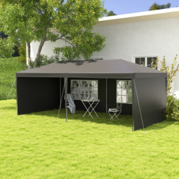 Outsunny 6 x 3m Dark Grey Party Tent with Windows and Side Panels - Size: 3 x 6m - Wilko