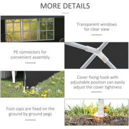 Outsunny 6 x 3m Dark Grey Party Tent with Windows and Side Panels - Size: 3 x 6m - Wilko - thumbnail 6