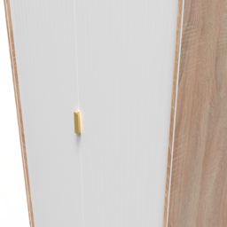 Crowndale 2 Door White Matt and Bardolino Oak Wardrobe Ready Assembled - Wilko - thumbnail 6