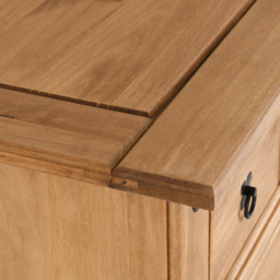 Seconique Corona 4 Drawer Distressed Waxed Pine Chest of Drawers - Brown - Wilko - thumbnail 7