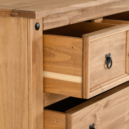 Seconique Corona 4 Drawer Distressed Waxed Pine Chest of Drawers - Brown - Wilko - thumbnail 6