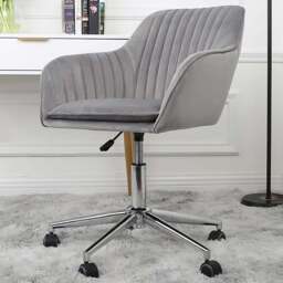 Briseis Grey Adjustable Swivel Office Chair - Size: 91 x 59 x 62cm - Home Garden Direct - Wilko