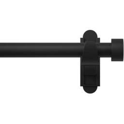 Rothley 71-120cm Matt Black Extendable Stud Finials Curtain Pole - Wilko - thumbnail 1