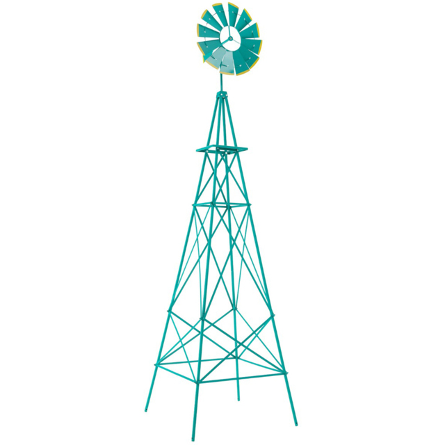 Costway Green Metal Ornamental Windmill 253cm - Size: 81.3 x 68.6 x 12.7cm - Wilko - image 1