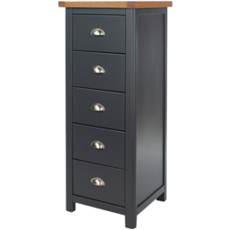 Core Products Dunkeld 5 Drawer Midnight Blue Narrow Chest of Drawers - Wilko - thumbnail 3