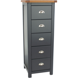 Core Products Dunkeld 5 Drawer Midnight Blue Narrow Chest of Drawers - Wilko - thumbnail 5
