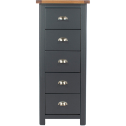 Core Products Dunkeld 5 Drawer Midnight Blue Narrow Chest of Drawers - Wilko - thumbnail 4