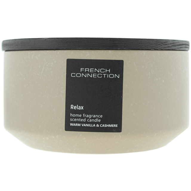 French Connection Stone Collection Warm Vanilla and Cashmere Scented Candle - Size: 5.4 x 14.1 x 14cm - n/a - Wilko - image 1