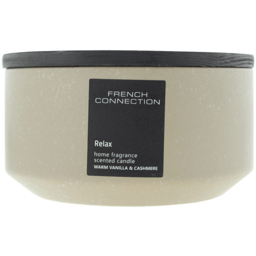 French Connection Stone Collection Warm Vanilla and Cashmere Scented Candle - Size: 5.4 x 14.1 x 14cm - n/a - Wilko