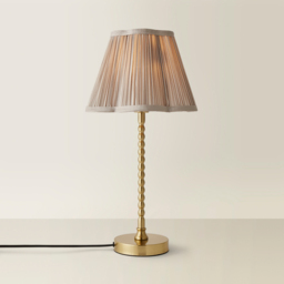 ValueLights Maeve Light Grey Pleat Faux Silk Scallop Shade Gold Bobbin LED Table Lamp - Size: 37.3 x 25 x 25cm - Wilko - thumbnail 6