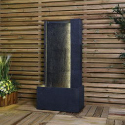 Textured Ripple Wall Water Feature - Grey - Ornate Collection - Wilko - thumbnail 3
