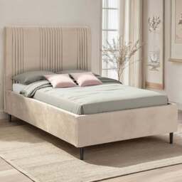 Seconique Maine Double Taupe Velvet Fabric Bed Frame - Wilko - thumbnail 1