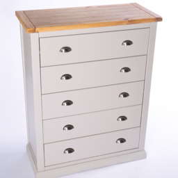 Cabinet Bits Loreo 5 Drawer Grey Chrome Cup Handle Chest of Drawers - Wilko - thumbnail 5