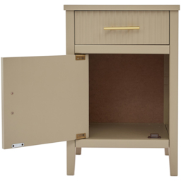 Monti Single Door Single Drawer Clay Bedside Table - Cream - Wilko - thumbnail 7