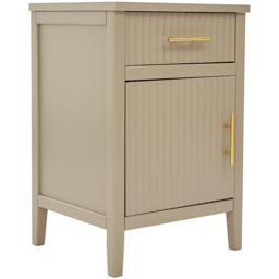 Monti Single Door Single Drawer Clay Bedside Table - Cream - Wilko - thumbnail 3