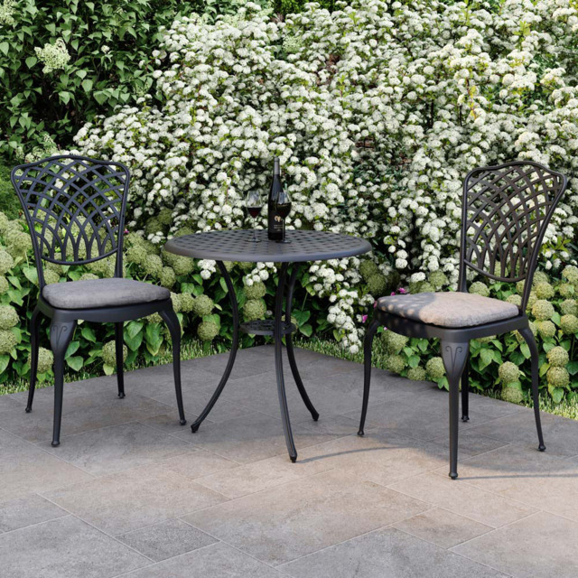 Charles Bentley Cast Aluminium 2 Seater Bistro Set Grey - Wilko - image 1
