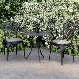 Charles Bentley Cast Aluminium 2 Seater Bistro Set Grey - Wilko - thumbnail 1